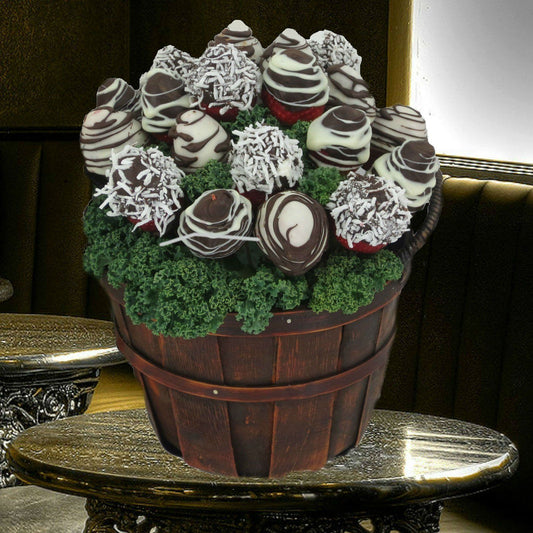 Handmade Chocolate Dipped Strawberries Apple Basket