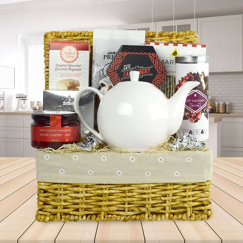 A Tea & Snack Fantasy Gourmet Gift Basket