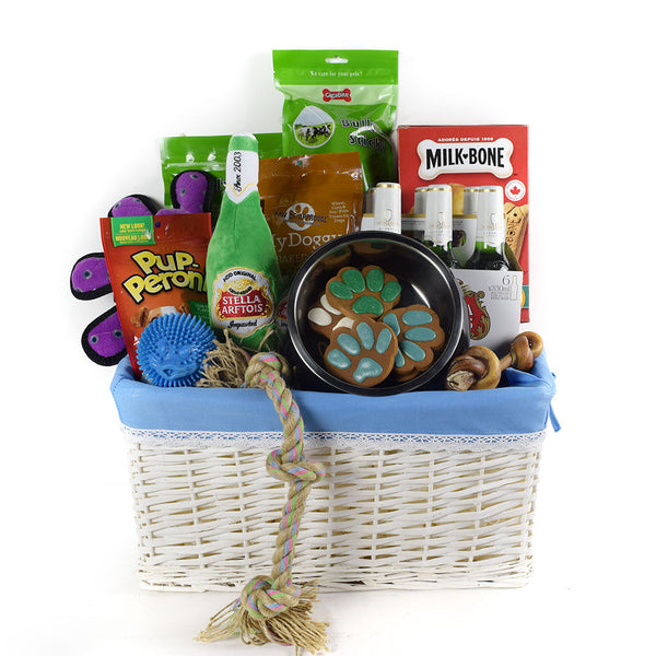 Puptastic Party Time Dog Gift Basket With Beer - Mutts & Mousers USA