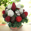 Chocolate Dipped Strawberries in a Ceramic Bowl