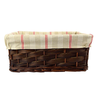 Wood Chip Basket with Linen Liner
