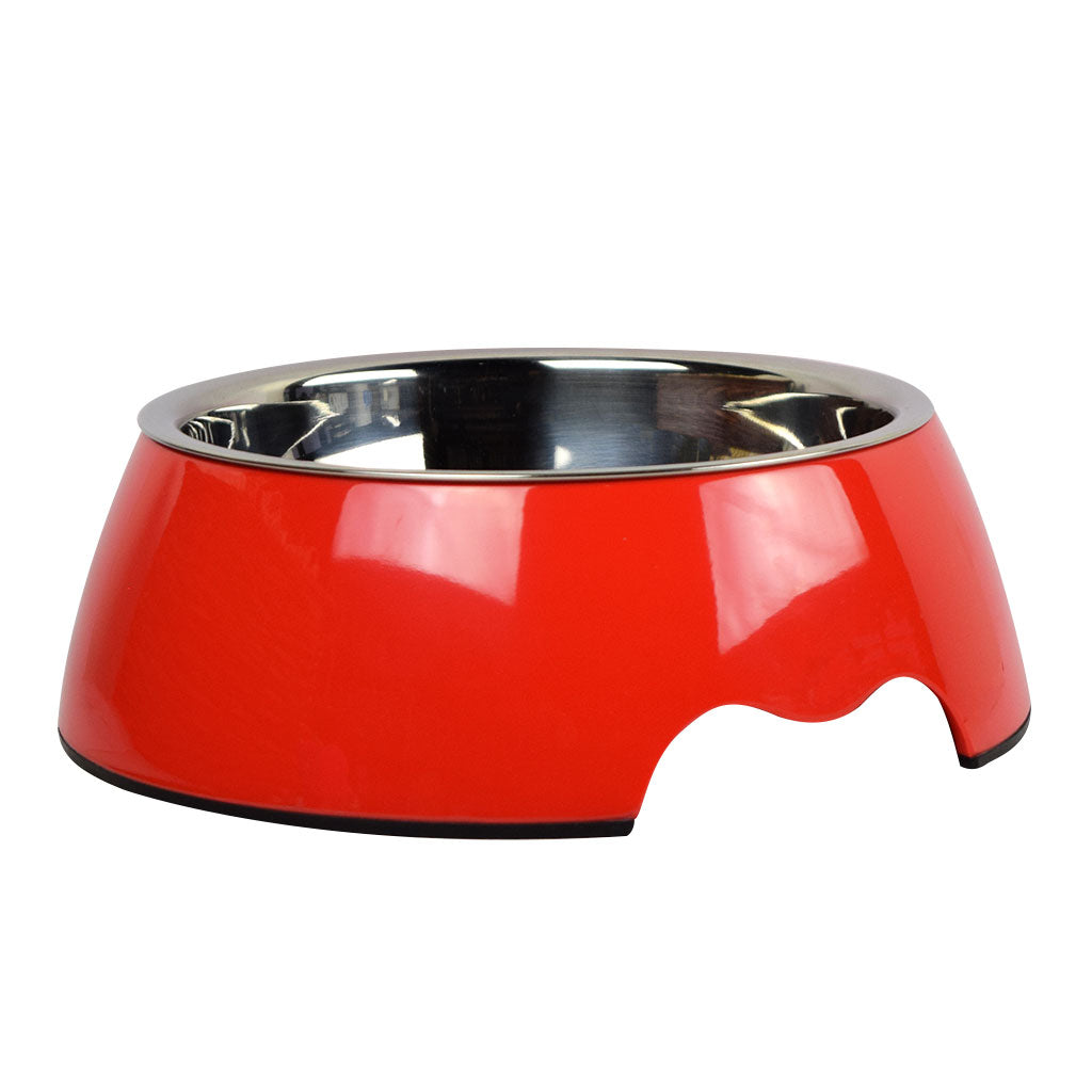 Tails Melamine / Stainless Steel Pet Bowl Black - Large