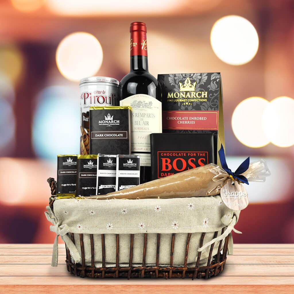 Kosher Chocolate and Wine Gift Basket